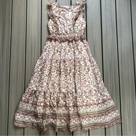 NWT By The River Floral Print V-neck Maxi Dress Size S - Picture 4 of 11